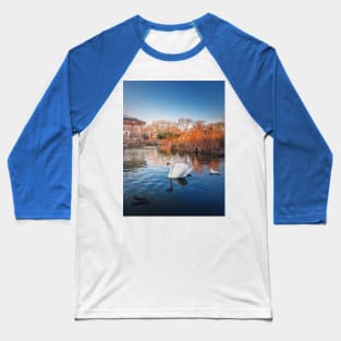 White swan and mandarin ducks Baseball T-Shirt